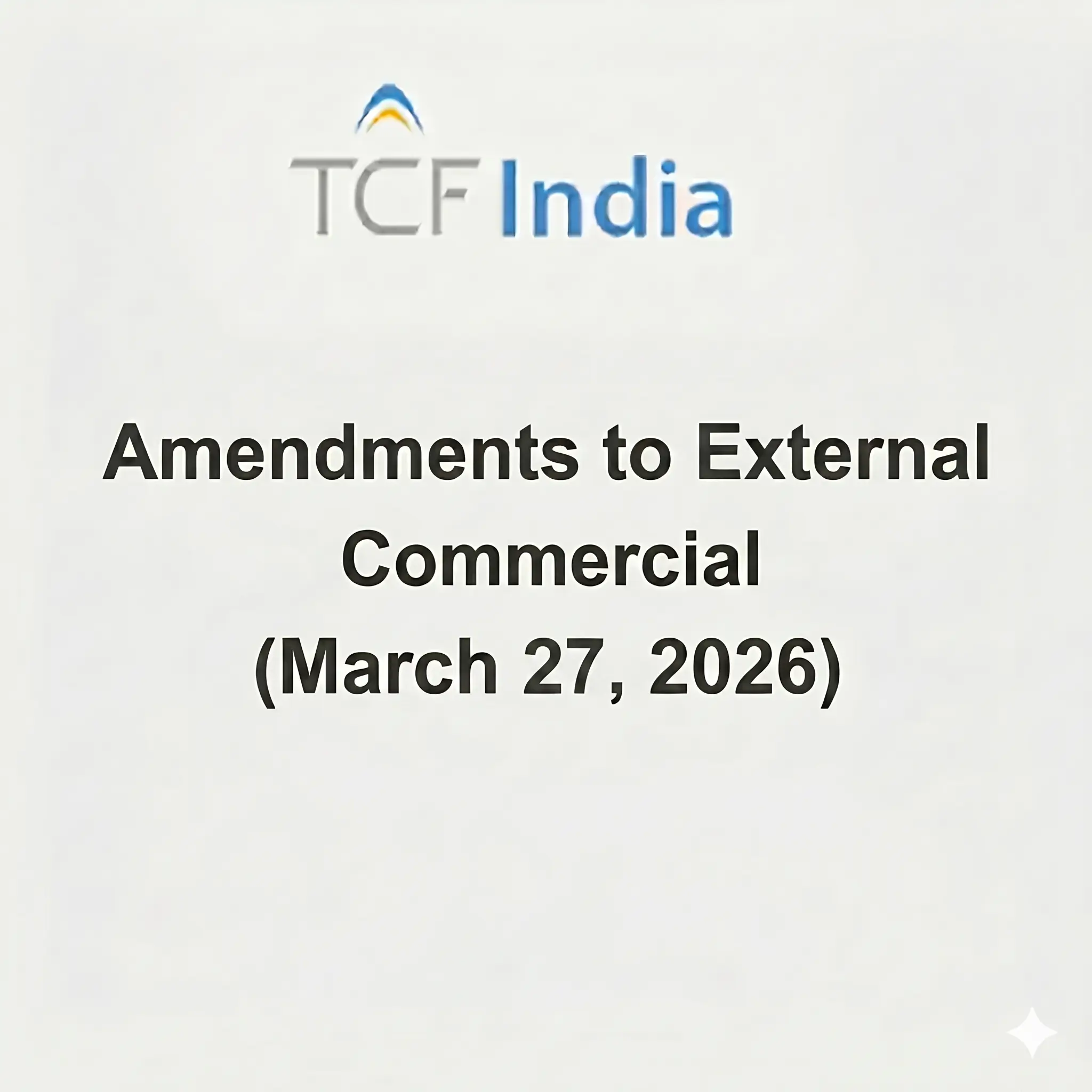 Amendments to External Commercial